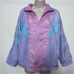 Chaver Vintage Colorful Pastel 80’s Iconic Women's Windbreaker Jacket